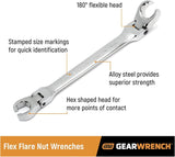 GearWrench 6 Pc. Flex Head Flare Nut Metric Wrench Set