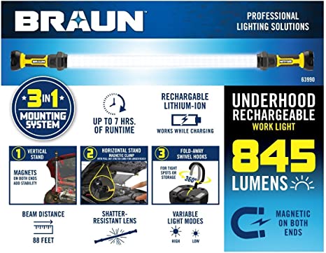 Braun 845 Lumen Underhood Rechargeable Work Light Capital Equipment